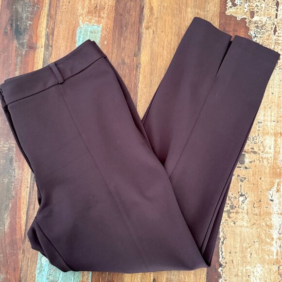 J. McLaughlin Chocolate Brown Deanne Straight leg High Rise Ankle Pants Size 12 - Picture 2 of 9
